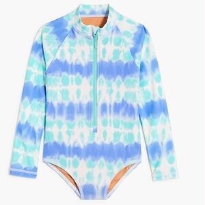 J crew Girls' tie-dye rash guard swimsuit